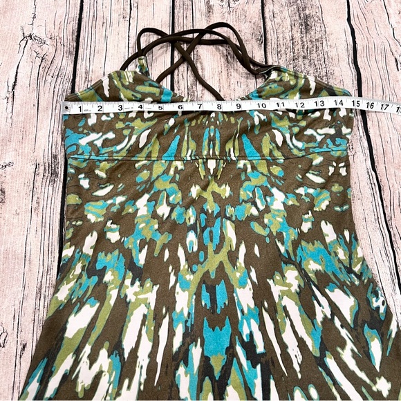 Prana Graphic Print shelf bra tank with strappy back size medium - Picture 7 of 8